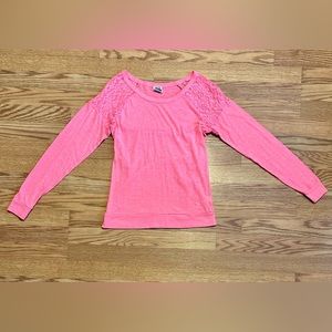 Victoria’s Secret PINK Lace Shoulder Raglan Long Sleeve
